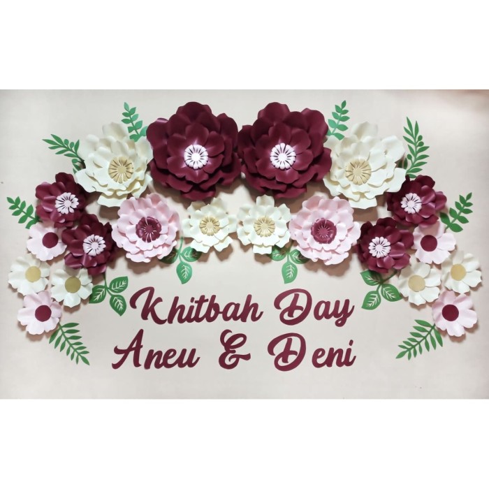 Jual Paper Flower Dekorasi Lamaran Backdrop  Tunangan 