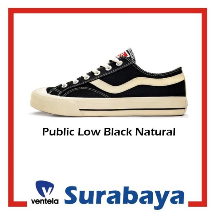 Jual SEPATU  VENTELA  PUBLIC LOW BLACK GLOSSY ORI 39 