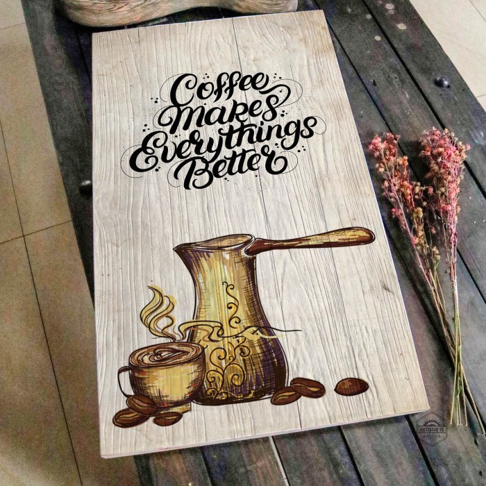 Jual Dekorasi CAFE  60X35CM Lukisan  Dinding  Wall Decor 