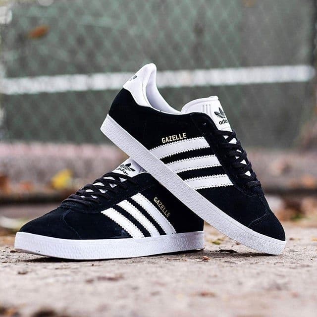 adidas gazelle black white