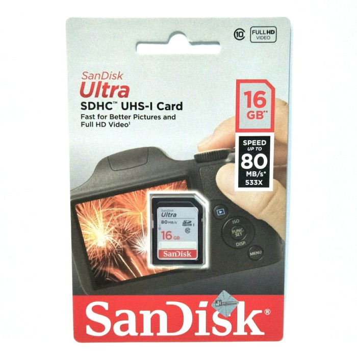 Jual sandisk ultra sdhc sdcard 16gb 80mbps class 10 / sd card 16gb 80mb