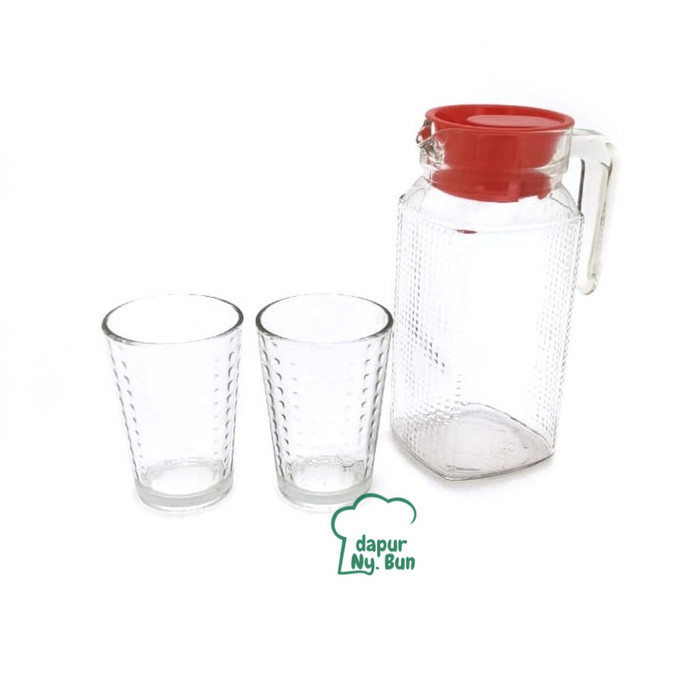 Jual Pitcher dan Gelas Kaca Set CLIO / 1Pitcher+2Gelas ...