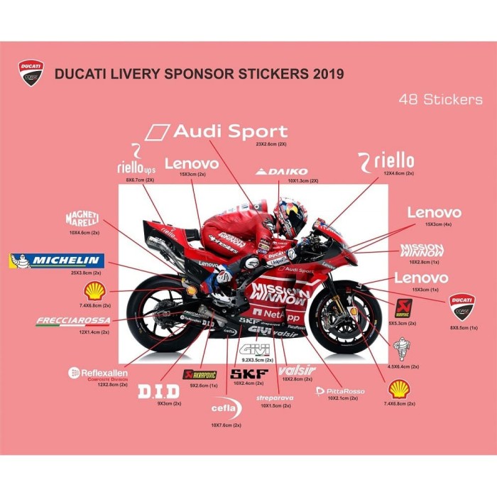 Jual Sticker Stiker Sponsor Ducati Motogp Livery 2019 2020 Kota