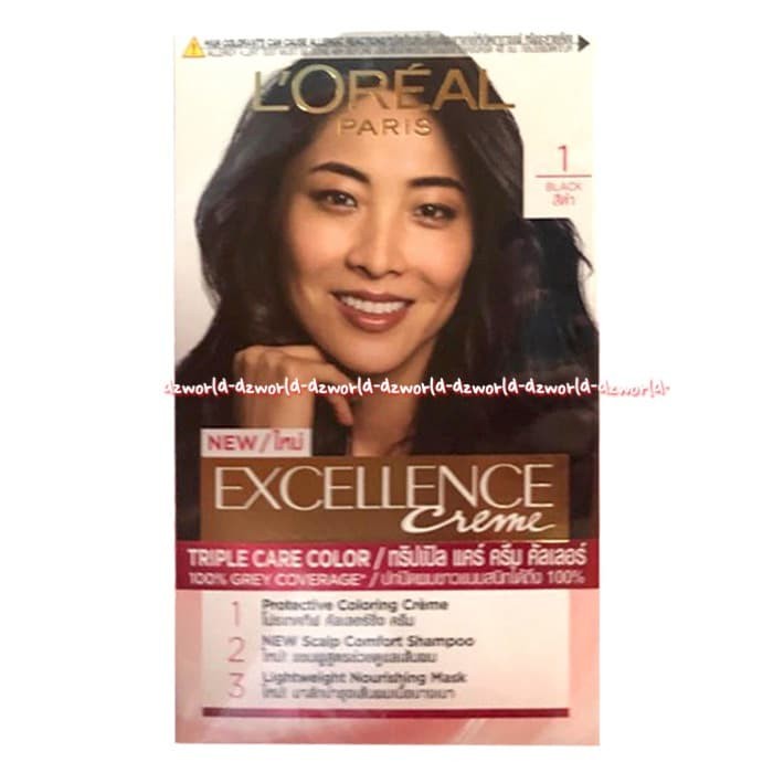 Jual Loreal  Excellence no 1 Black warna  Hitam Cat  Rambut  L 