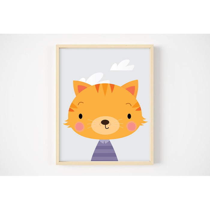 Jual Hiasan Dinding Kamar Anak Gambar Animasi Hewan Lucu Kucing Cokelat Frame A4 Kab Kudus Cuttiekids Tokopedia