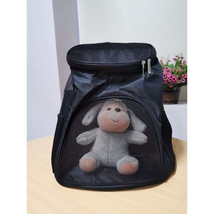 Jual Tas Ransel Anjing Kucing Full Jaring Warna Hitam C005 ...