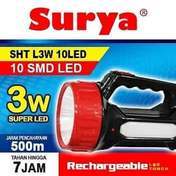 Jual Lampu Senter Led Surya SHT L3W / SHT-L13W 12LED - Kab