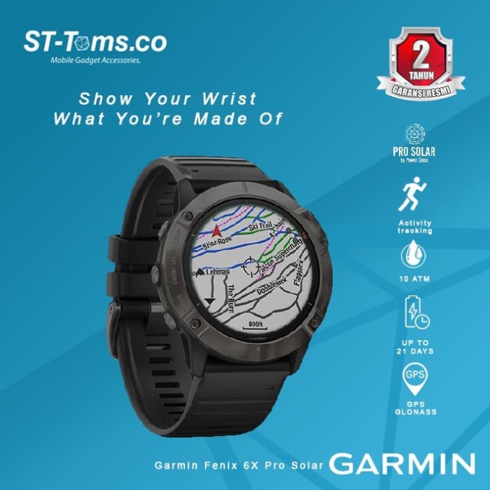 Jual Garmin Fenix 6X Pro Solar - Titanium Carbon Gray