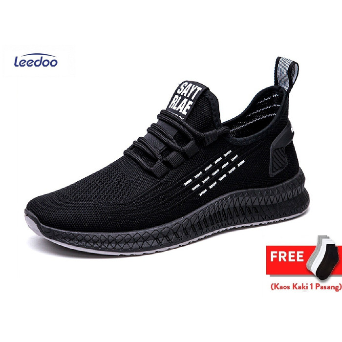 Promo Leedoo Sepatu  Pria  Fashion  Sneakers  MR110 Hitam 