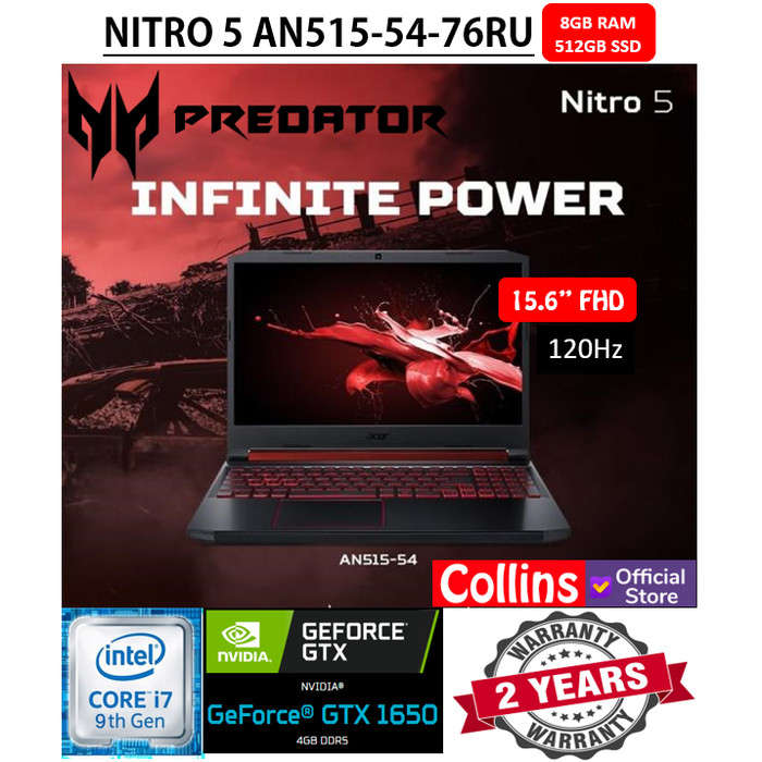 Promo ACER PREDATOR NITRO 5 AN515-54-729J-i7 9750H 8GB 