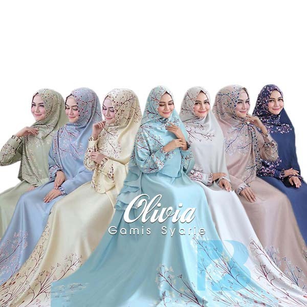 Jual Olivia Gamis Syari Maxmara Motif Blue Dusty Green Cream Gamis Busui Jakarta Pusat Rancaknet Tokopedia