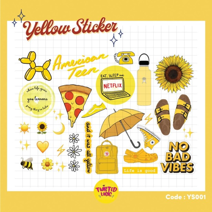 Jual Aesthetic Sticker Tumblr Yellow S Kota Tangerang Selatan Twisted Logic Id Tokopedia