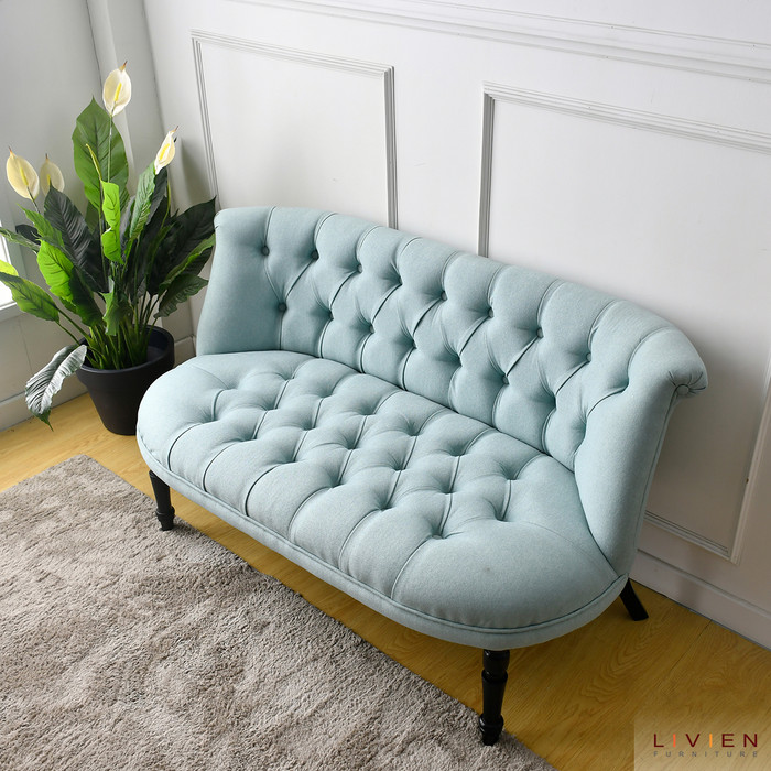 Promo Sofa  Sofa  Ruang Tamu Sofa  Minimalis  Jessie Livien Furniture Sofa  Murah  Biru Muda Kab 