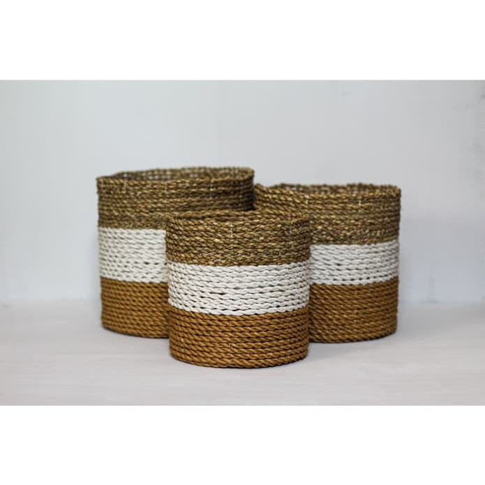 Jual Keranjang/Basket Anyaman Seagrass/Rafia Multifungsi