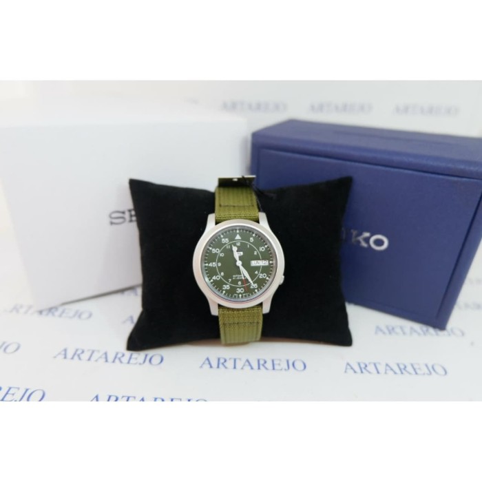 seiko 5 snk805k2 automatic 21 jewels green military nylon strap