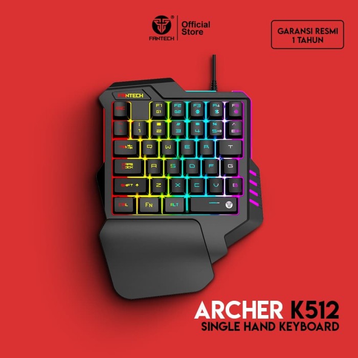 Promo Single Hand Keyboard Gaming Fantech K512 Archer 