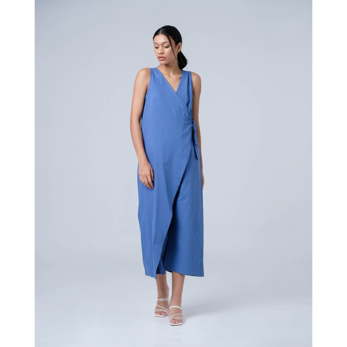 and blue jumpsuit