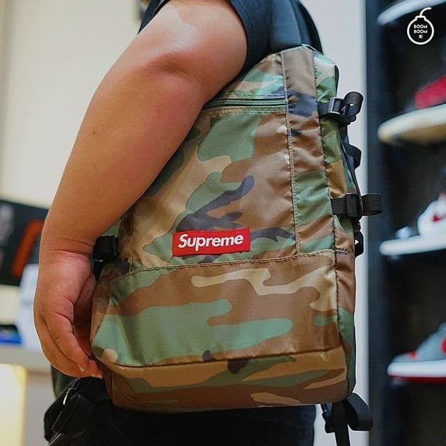 supreme camo tote backpack