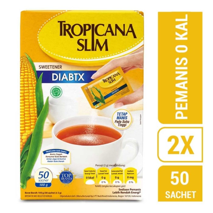 Promo Twin Pack: Tropicana Slim Sweetener Diabtx (50 Sachet) - Jakarta