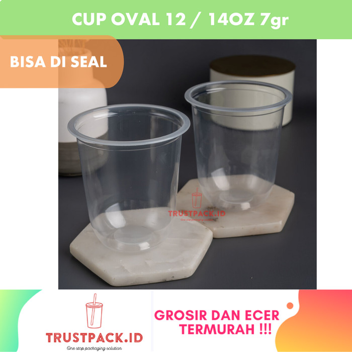 Jual Gelas Plastik PP CUP Ova   l 12 Oz 7 gram (Bisa di Seal