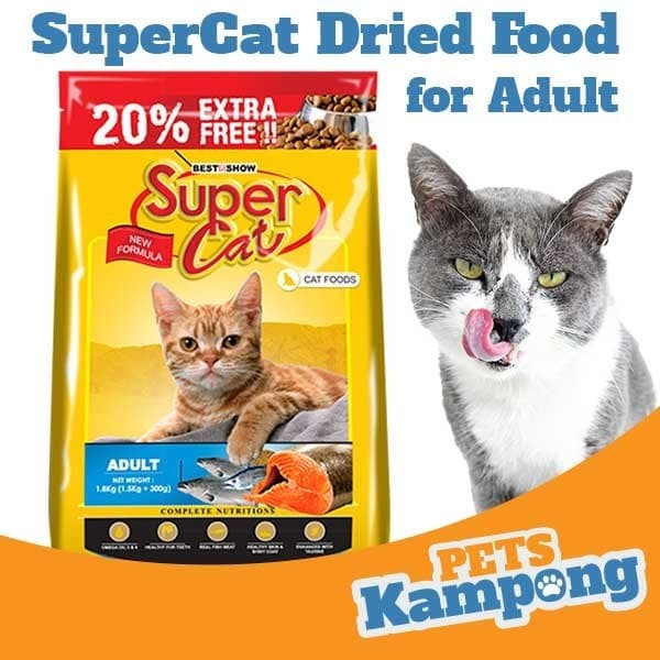 Jual Makanan kucing dewasa kering Supercat Adult 1 8kg 