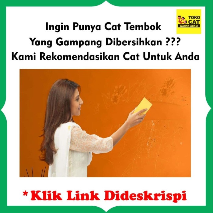 Jual CAT  TEMBOK YANG BISA MUDAH DIBERSIHKAN DICUCI 