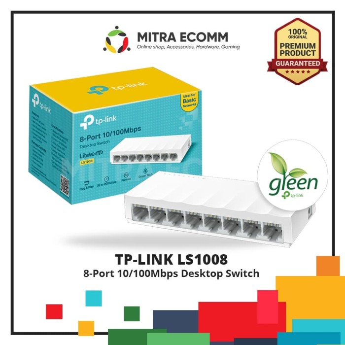 Jual TP-Link LS1008 TPL   ink 8 Port 10/100Mbps Desktop Switch Hub