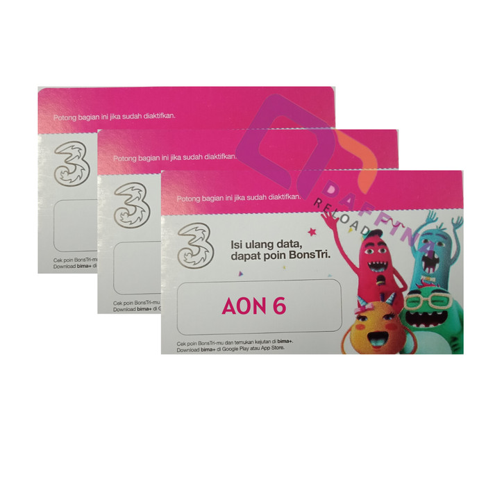 Jual Voucher Paket Data Tri New AON 6 GB / Three New AON 6