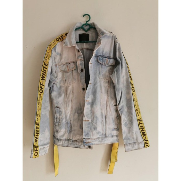 jaket denim off white