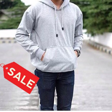 Jual (PROMO) Sweater Polos Hoodie Jumper Abu Misty - Grey