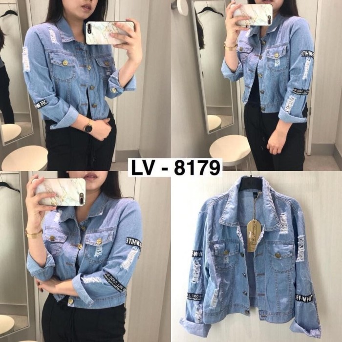 jaket denim crop