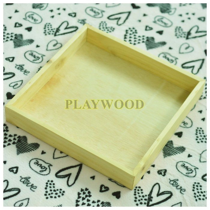 Jual 30 cm x 30 cm Wooden Box Hantaran Nampan Kayu Kotak  