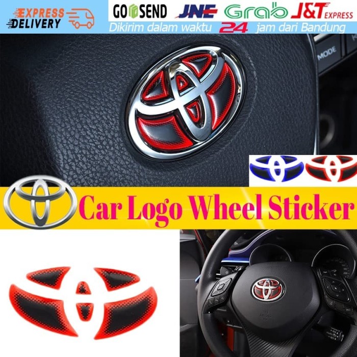 Jual  Toyota Merah   Stiker  Emblem Badge Setir Mobil  