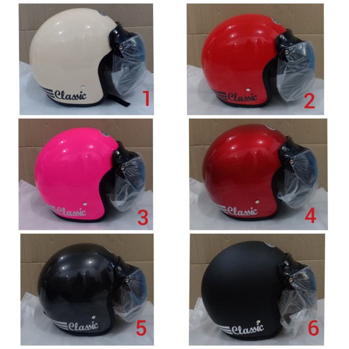 Foto Produk Helm BOGO dewasa polos kaca cembung dari Toko Helm.