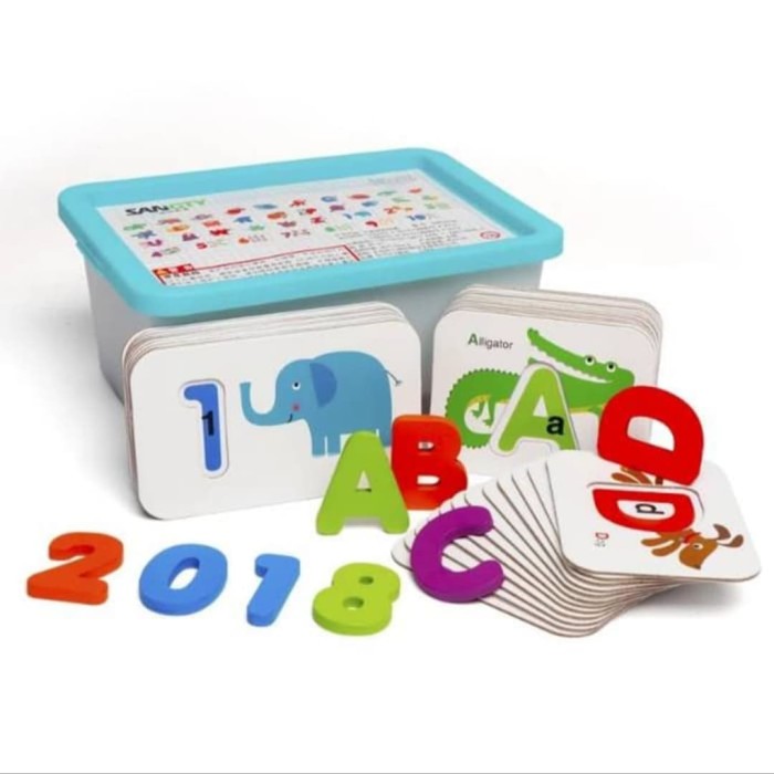 Foto Produk Mainan Edukasi Anak Puzzle kartu kayu/Flash Board Card 2in1 dari AUTO KID II