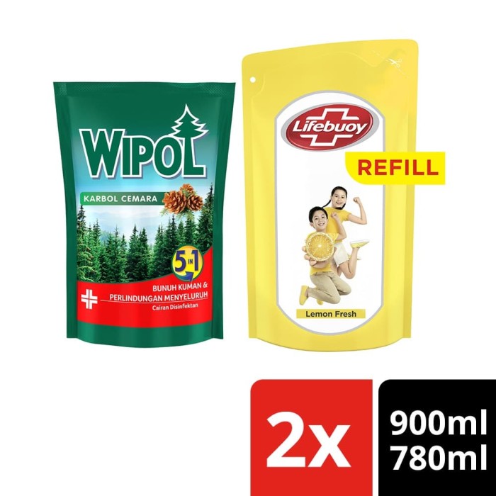 Promo Lifebuoy Sabun Mandi Lemon 900ml dan Wipol Pembersih Promo Lifebuoy Sabun Mandi Lemon 900ml dan Wipol Pembersih