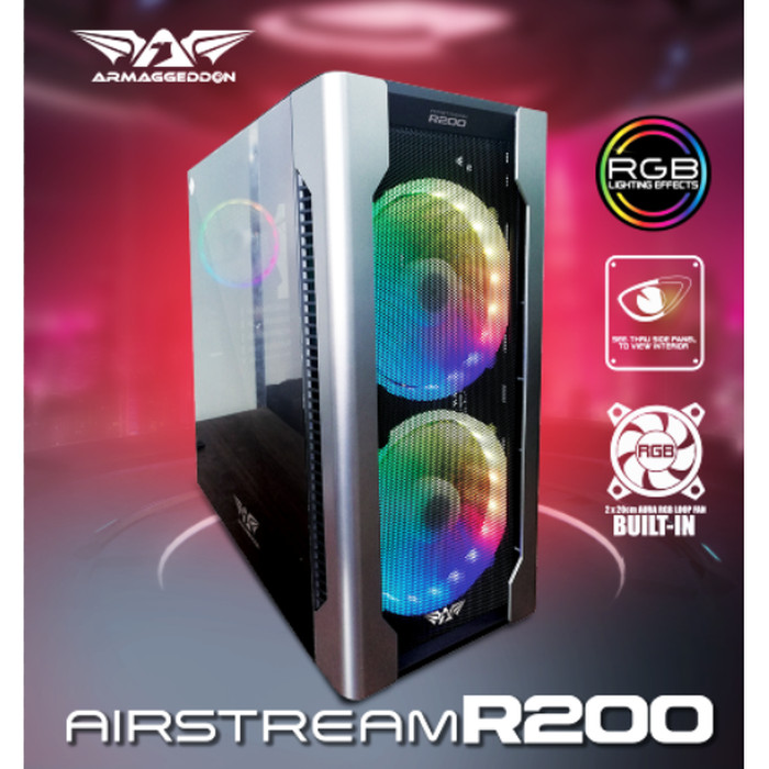 Jual Casing Armaggeddon Airstream R200 E-ATX Gaming Black