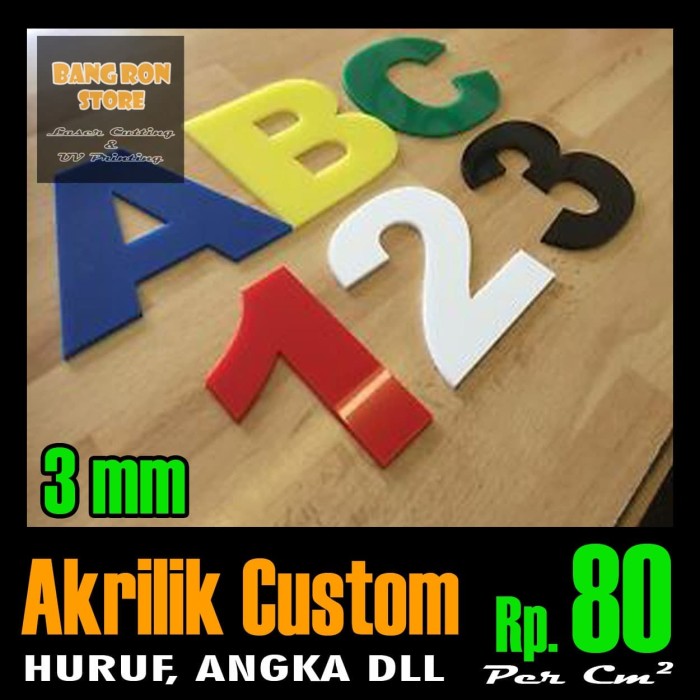 Jual Jasa Laser Cutting Akrilik Warna  Acrylic Custom Huruf 