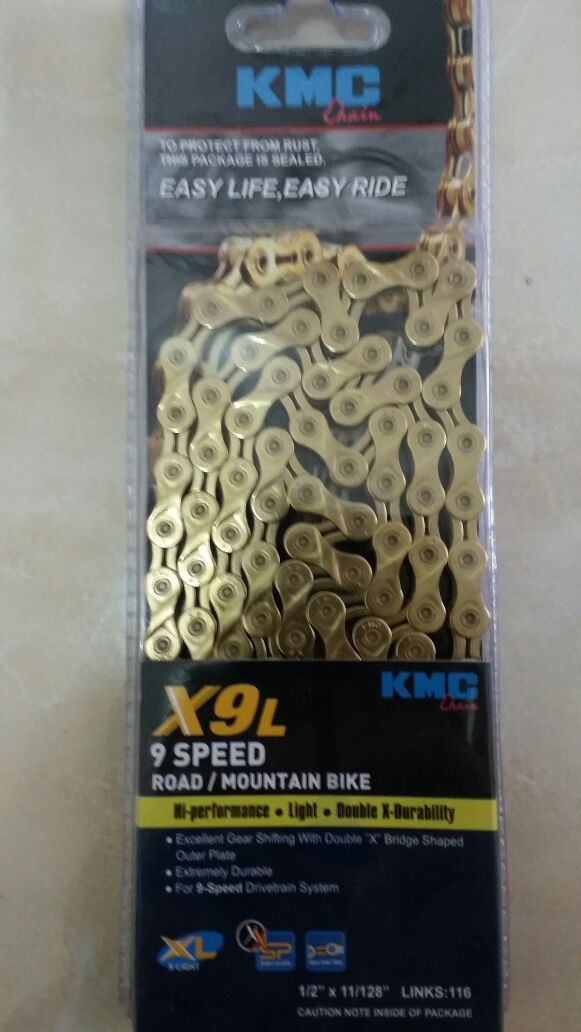 Kmc 9 speed chain gold Clearance