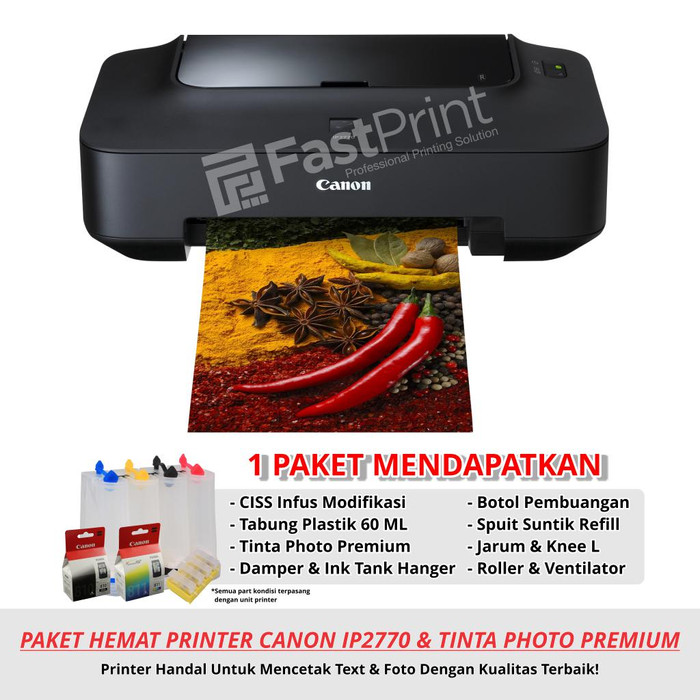 Jual Paket Printer Modifikasi Canon Ip2770 Plus Damper Dan Tinta Photo Premium Kota Bandung Fast Print Bandung Tokopedia