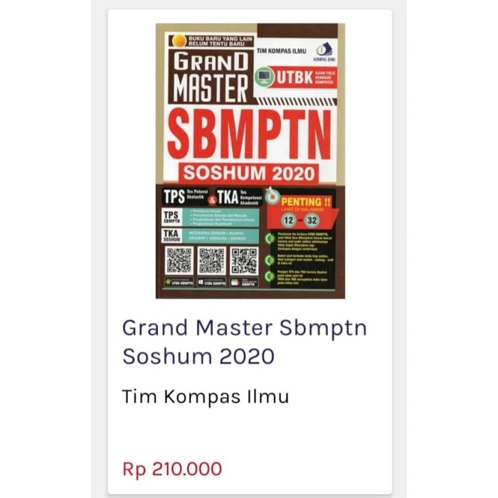 Jual Latihan Soal Sbmptn Grand Master Soshum 2020 Kota Tangerang Selatan Senja Bahagia Tokopedia