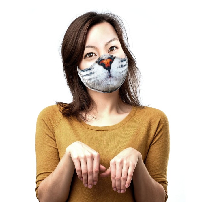 Jual Masker  Kain  Unik  Tahan Percikan Air Kucing Meong 