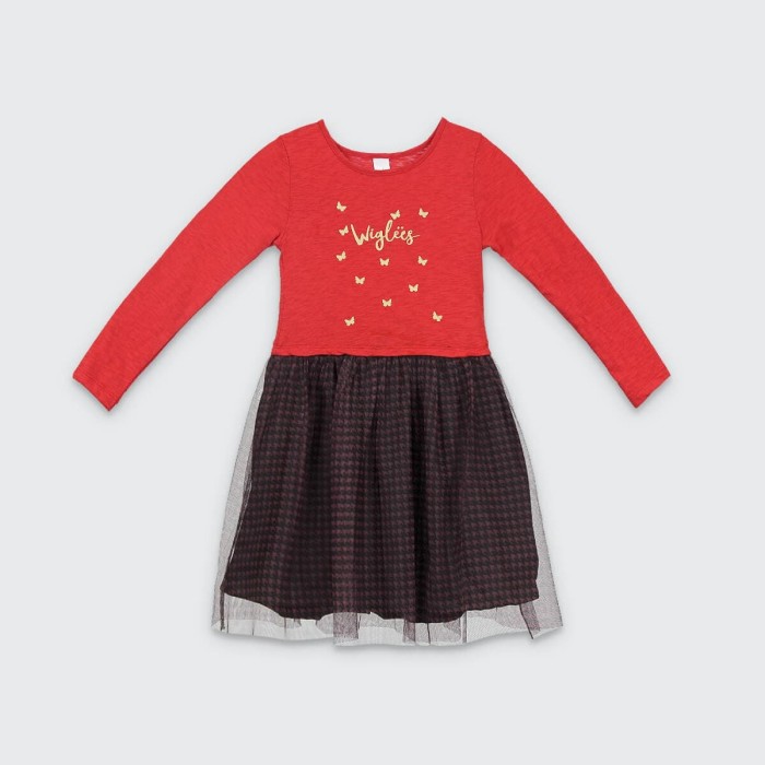 dress warna merah gold