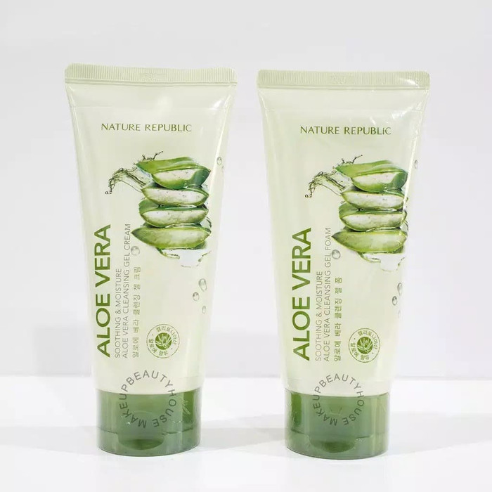 nature republic soothing & moisture aloe vera cleansing gel foam
