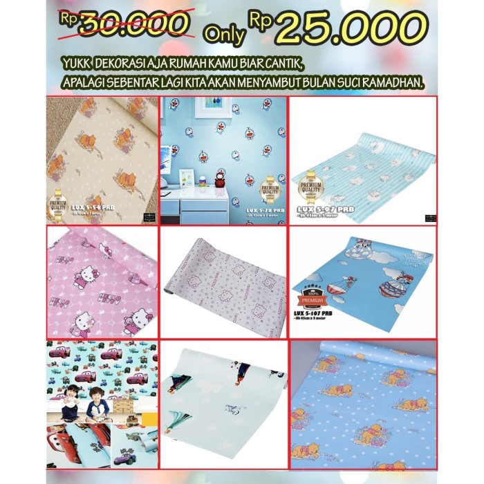 Jual Wallpaper Prom Anak Anak Hellokity Car Doraemon Kids Promo Ya Jakarta Pusat Harmoniwallpaper Tokopedia