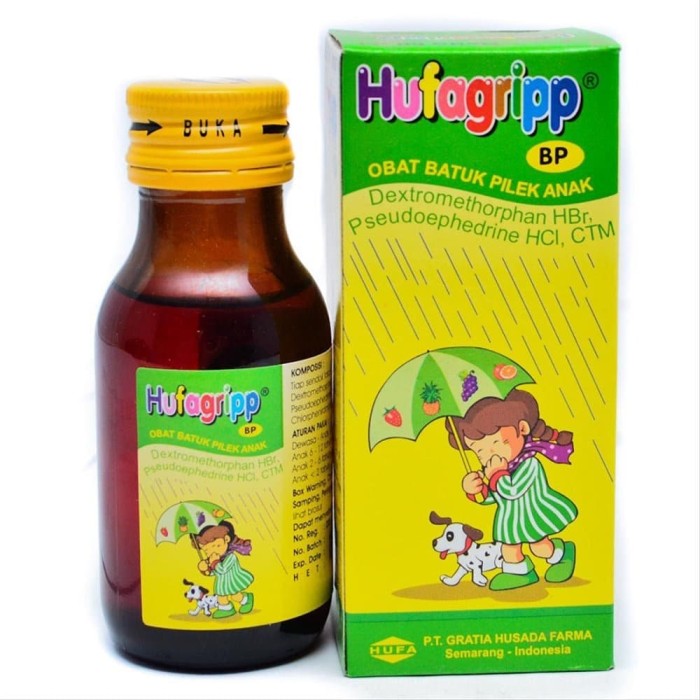 Jual Hufagrip BP Obat Batuk Pilek Anak Hijau 60 ml Kota 