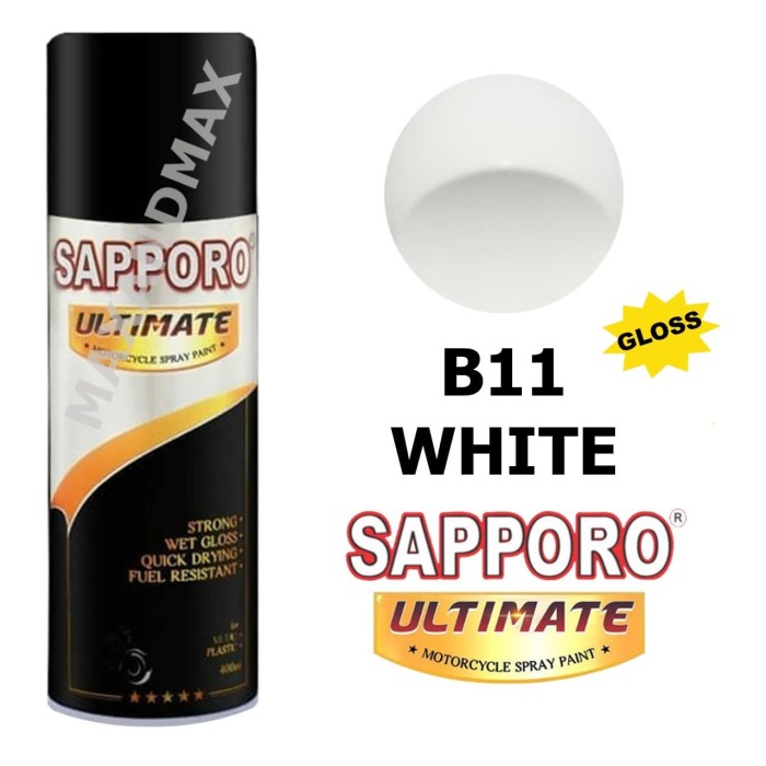 Jual Pilox Cat SAPPORO ULTIMATE B11 White Putih 400ml Jual Pilox Cat SAPPORO ULTIMATE B11 White Putih 400ml