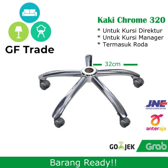 Jual Kaki  Kursi  Kantor  Besi  Chrome Baru Termasuk Roda 320 