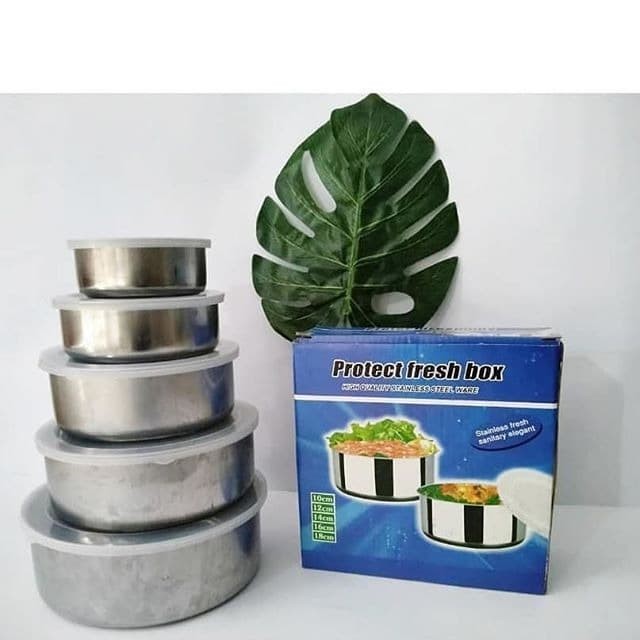 Jual Rantang Stainless Steel 5 Susun - Fresh Box Plus Tutup Plastik