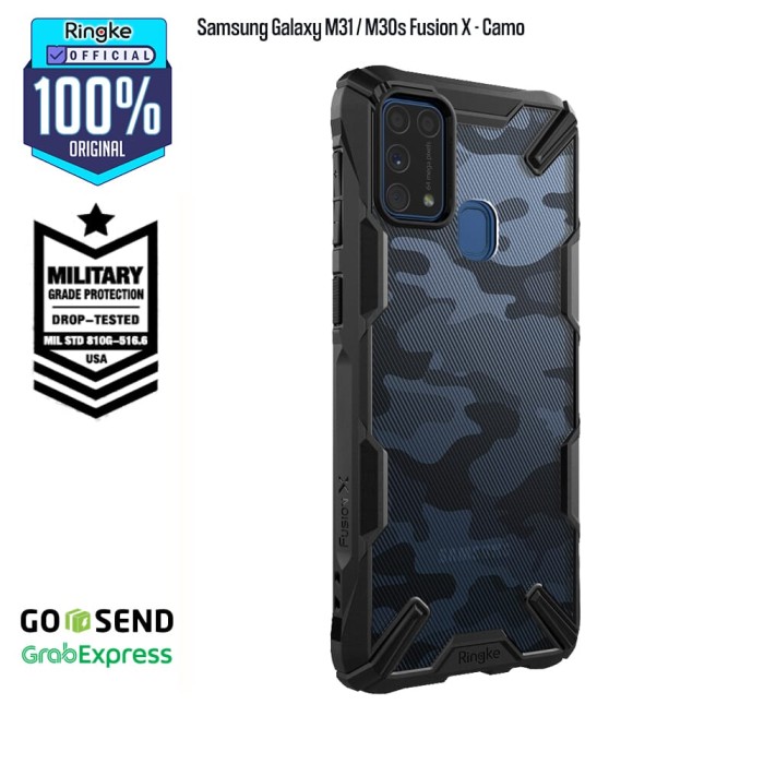 Foto Produk Ringke Galaxy M31 / M30s Fusion X - Camo Black Softcase Anti Drop dari Official Ringke Partner